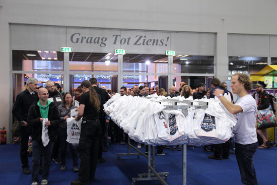 de goodie bags voor de bezoekers